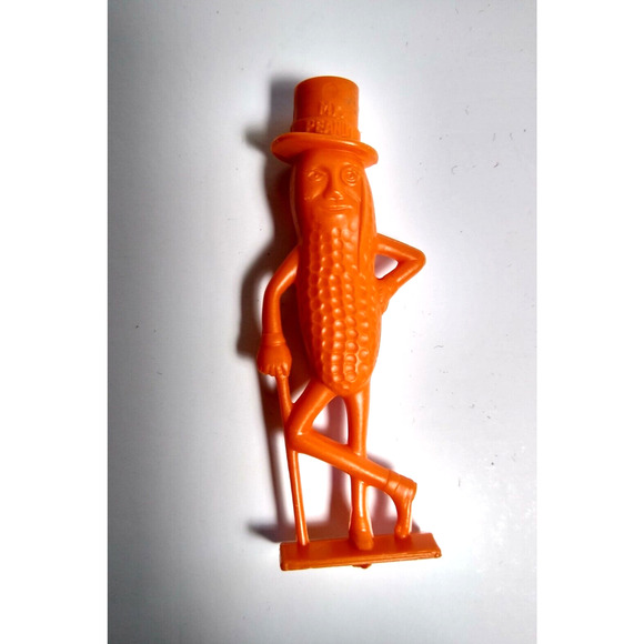 Planters Mr. Peanut Orange Toy Whistle Original Plastic Figure 1950s Vintage - Picture 2 of 5